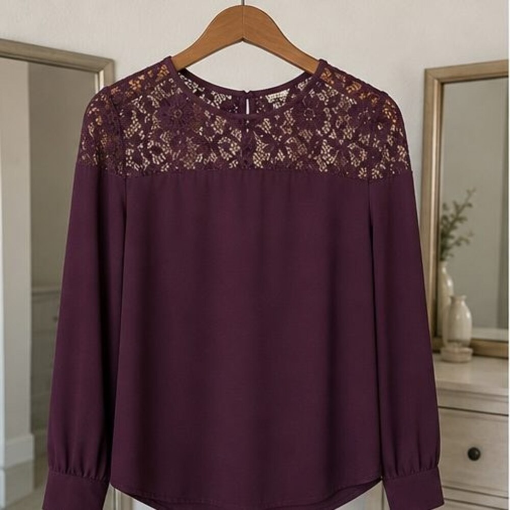 Sage Lace Trim Top